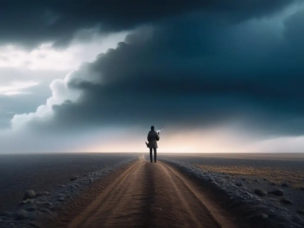 Un poeta solitario desafiando la tormenta, con la influencia global de la poesía comprometida