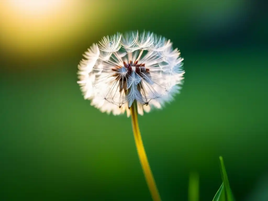 Poetas transformadores de la sociedad: Semilla de diente de león flotando en paisaje sereno