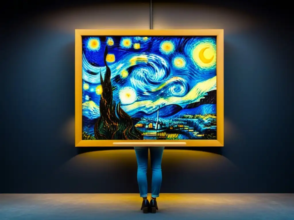 Interpretación poética de La Noche Estrellada de Vincent van Gogh en detalle ultra HD