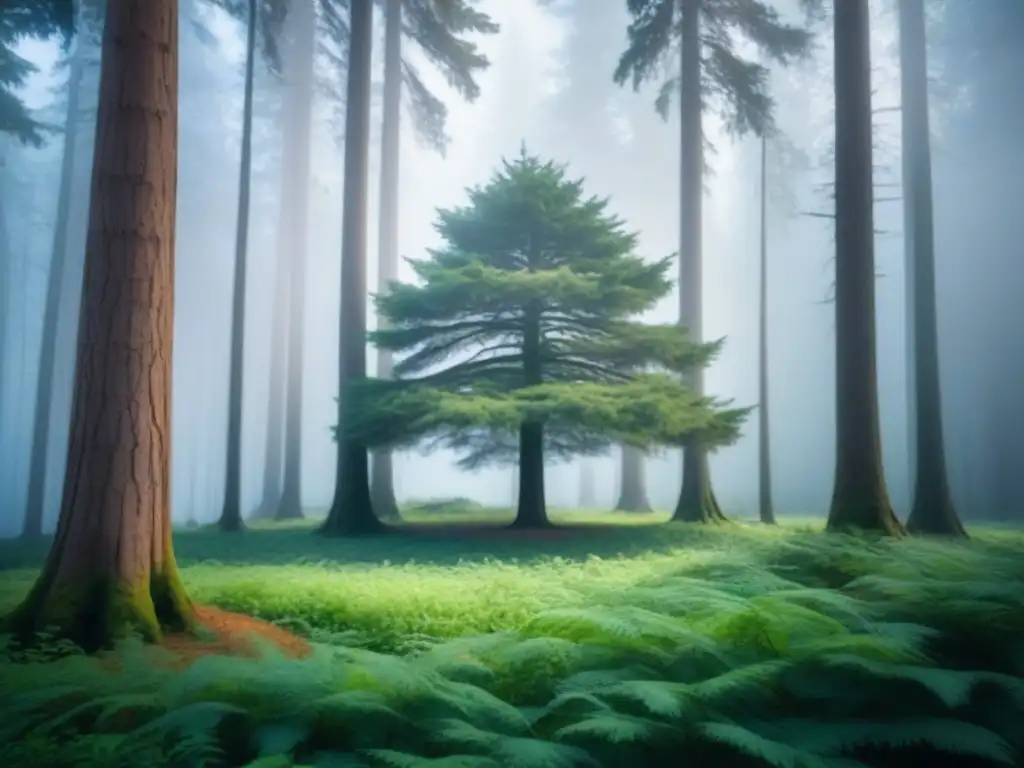 Poética soledad: árbol solitario destaca en frondoso bosque