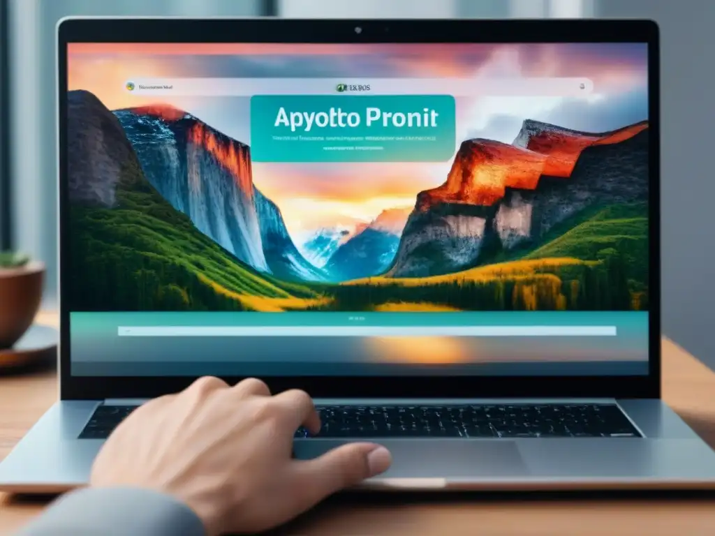 Plataforma de Crowdfunding Poético en Laptop 8k Portátil moderno mostrando la plataforma de financiación de proyectos poéticos crowdfunding en 8k detallado
