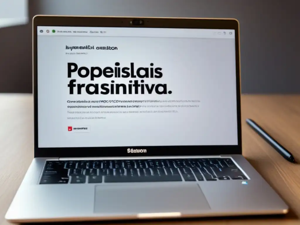 Portátil moderno con poesía lírica transformadora palabras mercado