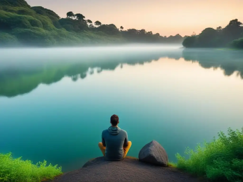 La quietud de la mañana se refleja en un instante poético junto al lago