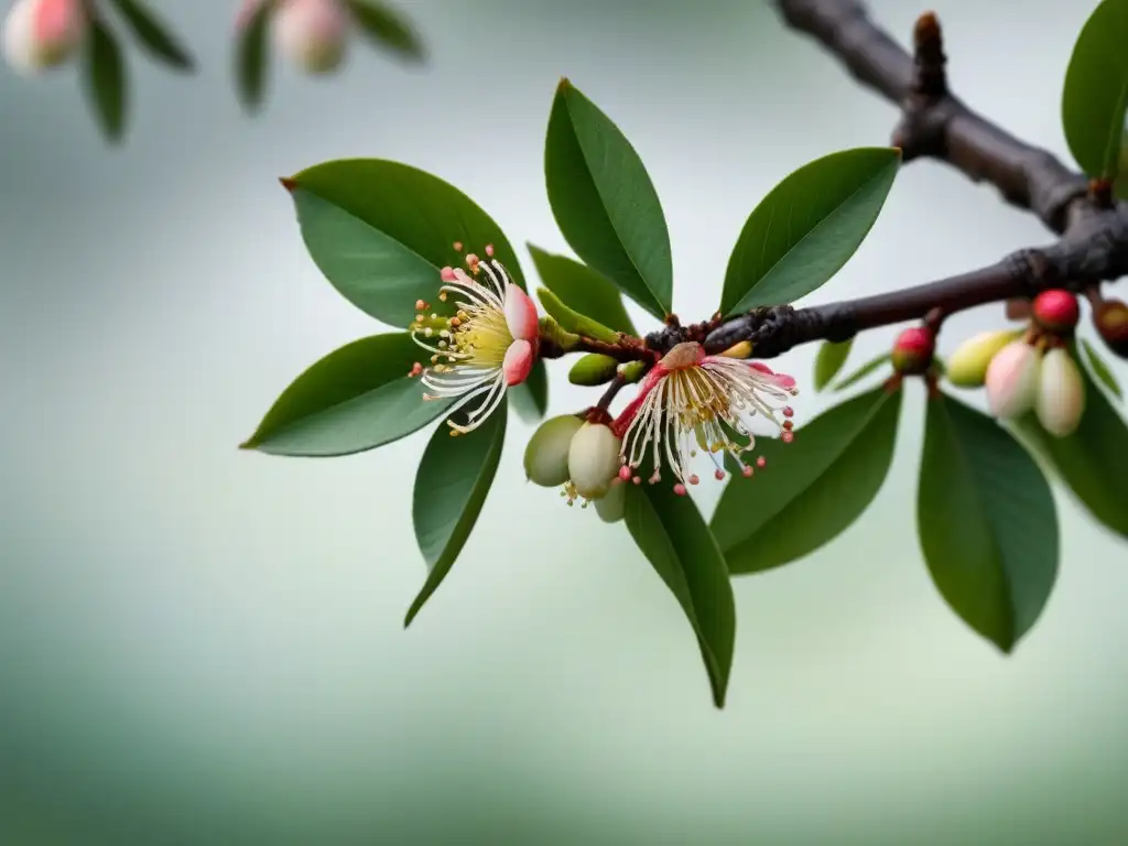 Una rama de ciruelo tradicional china pintada con poesía clásica y belleza