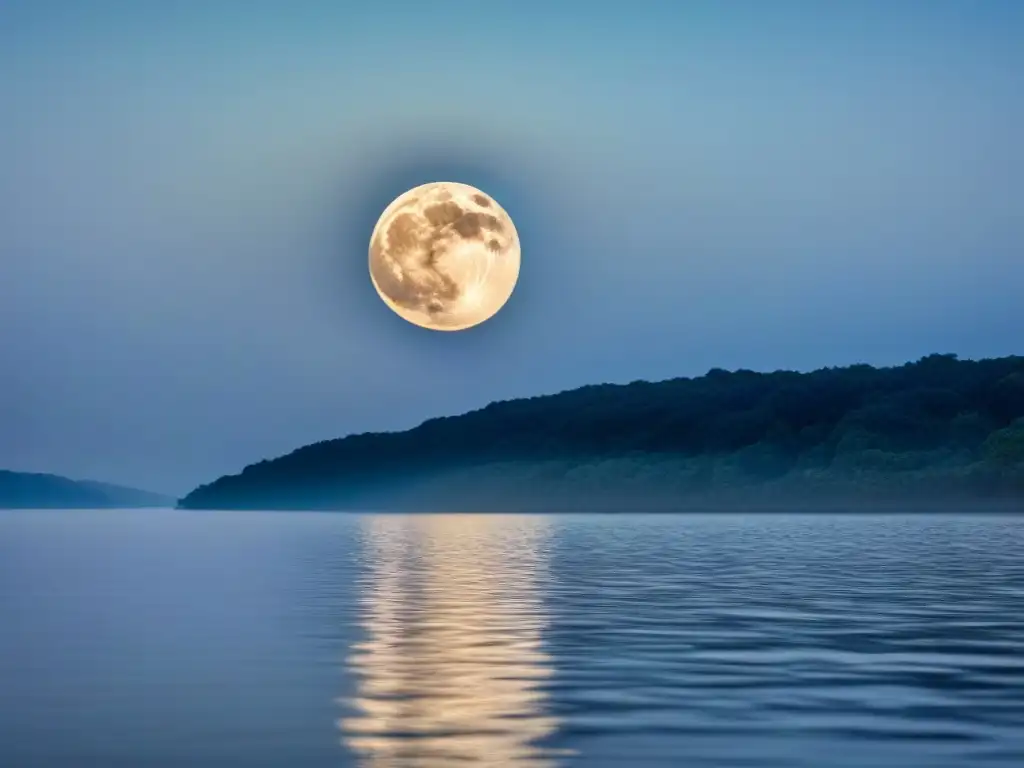 Reflejo poético de la Luna en un cielo estrellado sobre el agua, creando una atmósfera serena y contemplativa