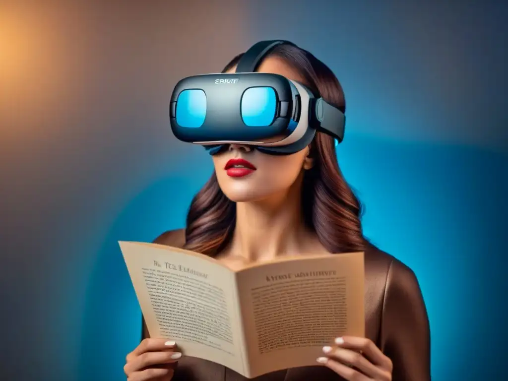 Renacimiento poesía clásica realidad virtual: Fusión de lo antiguo y lo moderno en poesía, con aurora de elegancia clásica y toque futurista