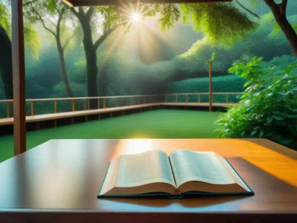 Refugio poético: biblioteca en el bosque de España Un rincón poético en el bosque: una biblioteca rodeada de naturaleza con libros de poesía