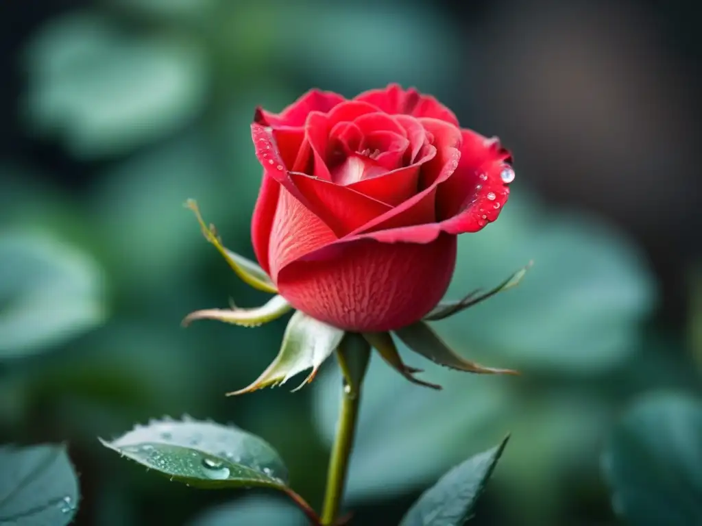 Una rosa roja detallada con poesía lírica Pablo Neruda vanguardia, resaltando su belleza en un estilo minimalista