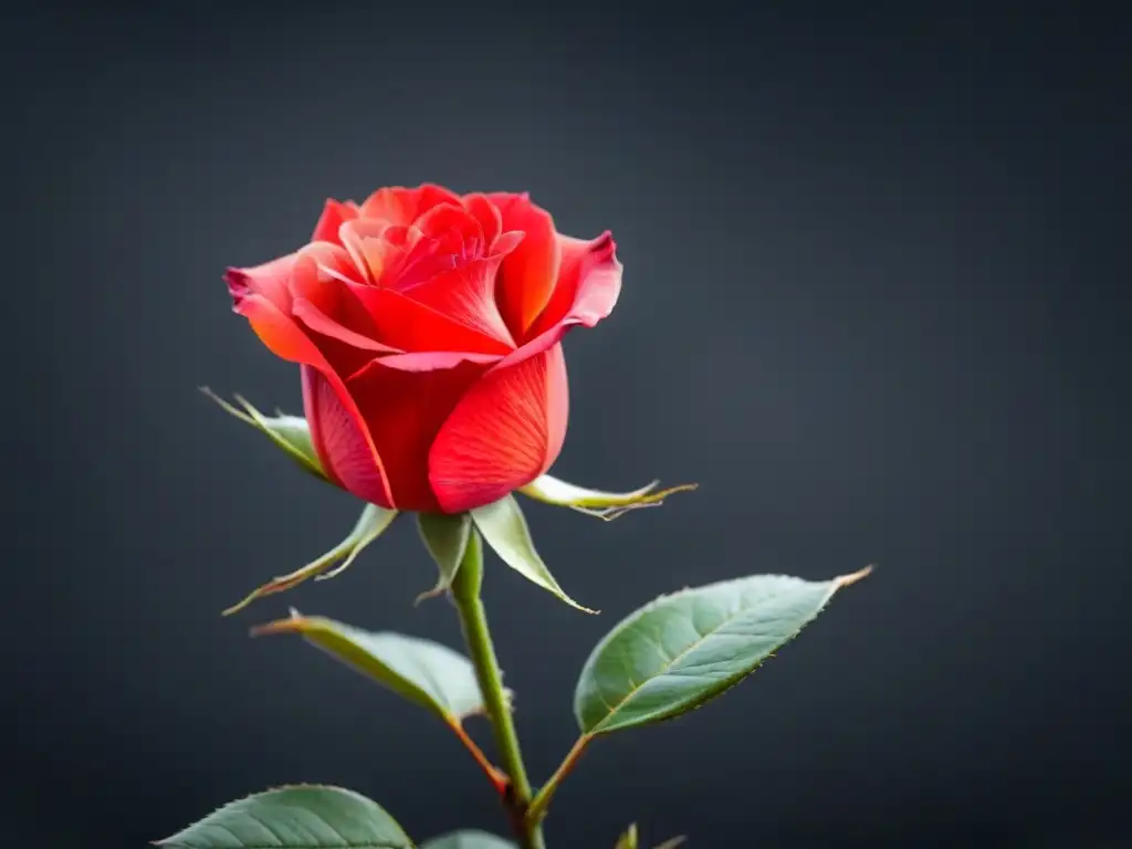 Una rosa roja solitaria destaca en una fotografía en blanco y negro, simbolizando la belleza de la poesía africana contemporánea