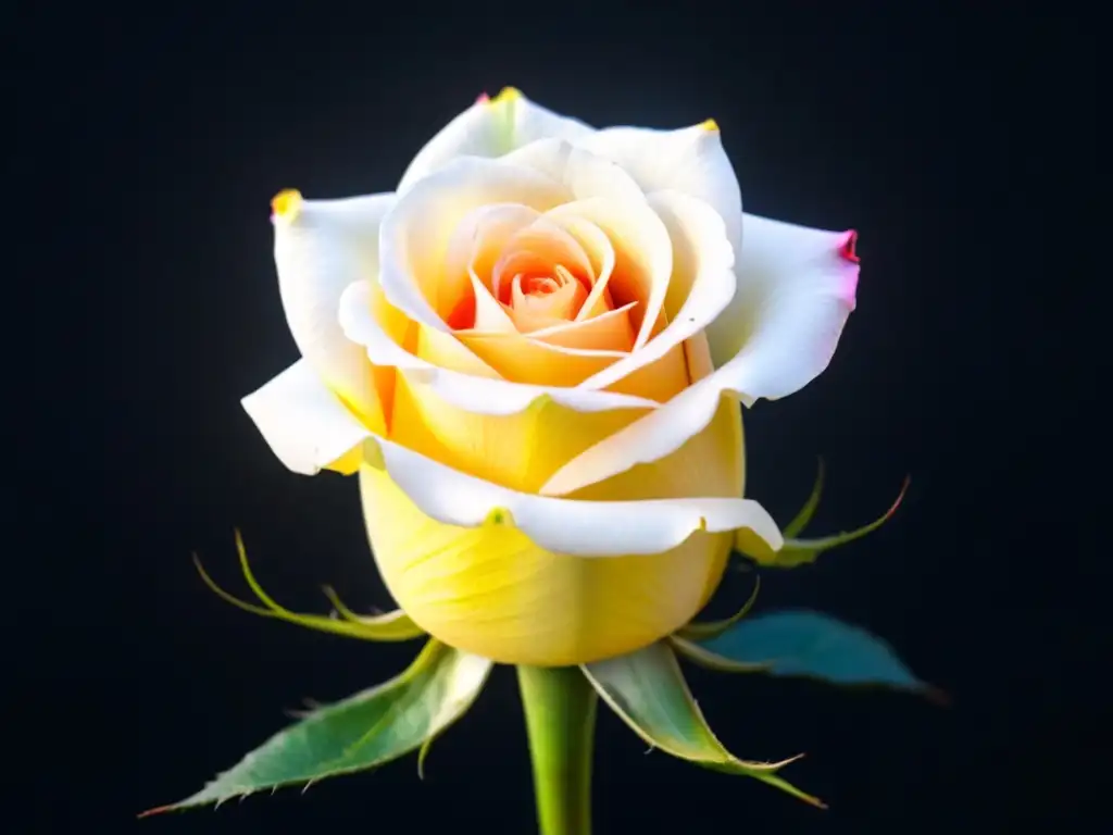 Rosa holográfica: belleza digital y poesía AR Una rosa holográfica en código, reflejando poesía de Realidad Aumentada en un fondo negro