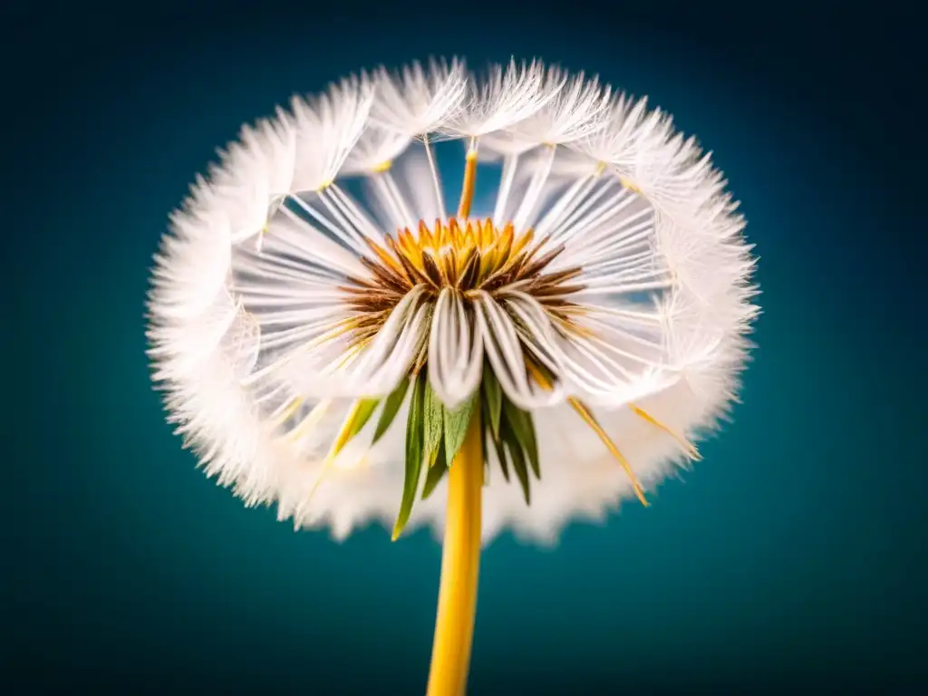 Semilla de diente de león flotando, transformando dolor en poesía