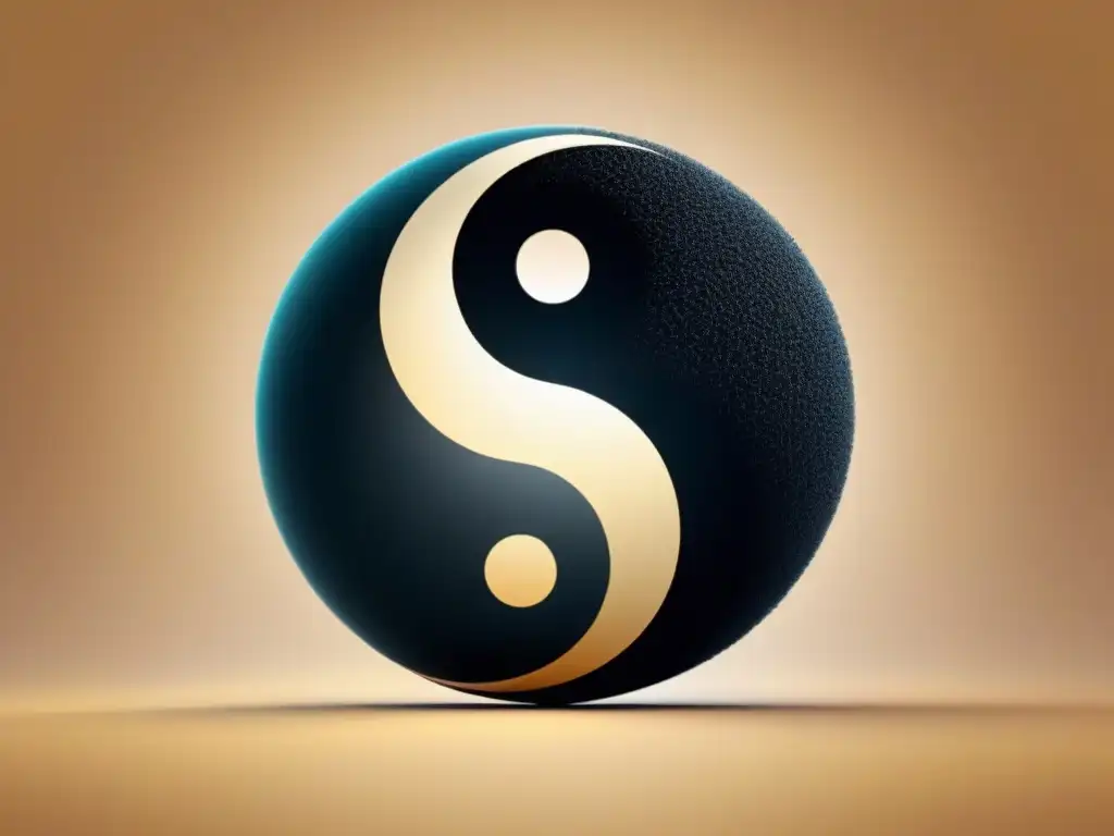 Un símbolo yin yang intrincado fusiona filosofía oriental y occidental en poesía