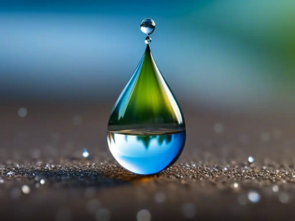 Una sola gota de agua suspendida en el aire, reflejando el mundo con claridad cristalina, como las anáforas en poesía lírica