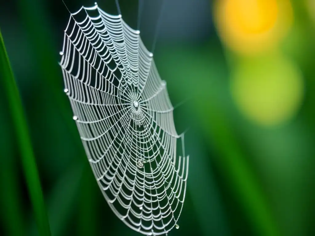 Una telaraña en blanco y negro con rocío, reflejando la poesía en el arte contemporáneo