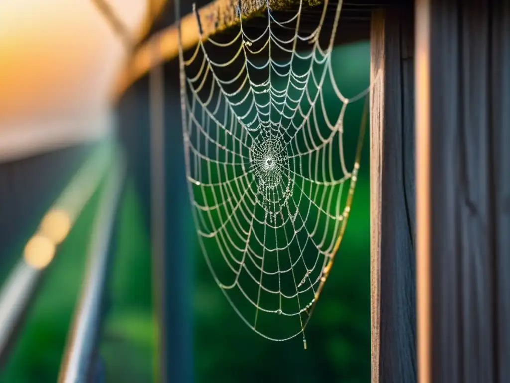 Telaraña delicada entre mitades de puente roto, simbolizando el poder transformador de la poesía para unir sociedades