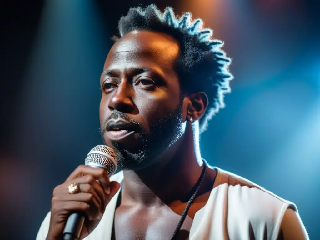 Saul Williams, poesía transformadora en escena: intensidad en sus ojos, pasión en gestos, juego de luces y sombras