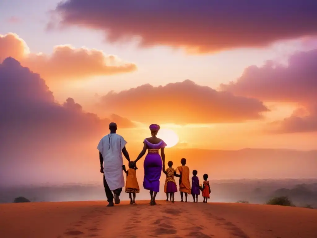 Activistas africanos unidos al atardecer: diversidad, fuerza y poesía Unidos en activismo y poesía, corazón de África late en la diversidad y la esperanza al atardecer