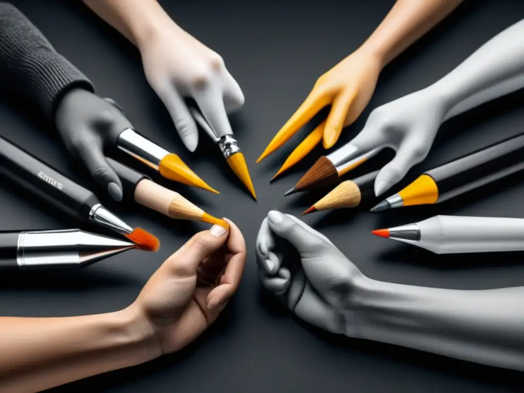 Unidos en la diversidad, manos crean arte en un gesto de unidad y activismo